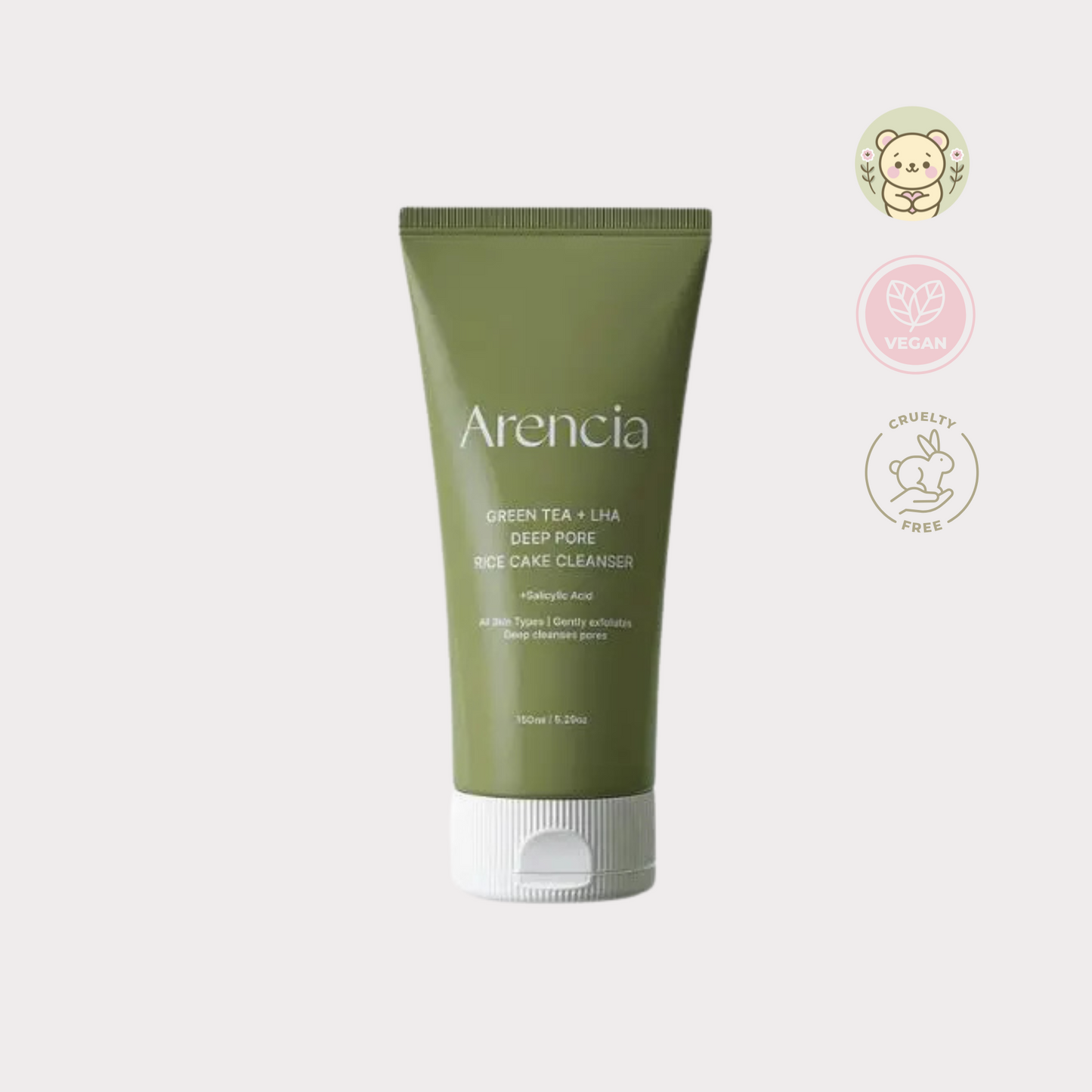 ARENCIA - Green Tea + LHA Deep Pore Rice Cake Cleanser